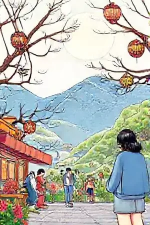 《黄昏送信人》奇幻条漫封面，落日邮路